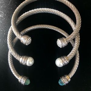 Trio of beautiful twisted bangle bracelets
